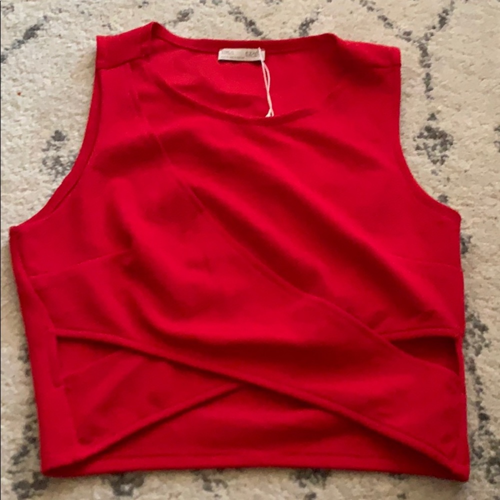 NWT Zara red crop top